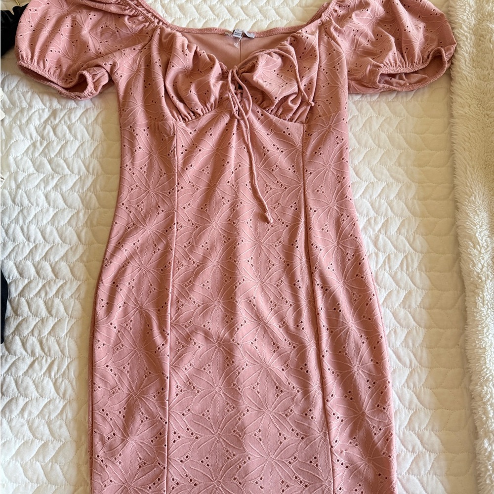 Blush pink floral Mini Dress